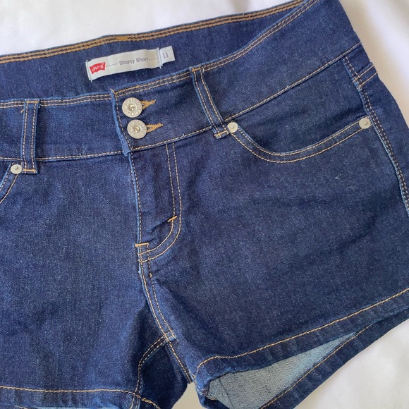 Levi Shorty Short Dark Denim Jean Shorts - Picture 6 of 6